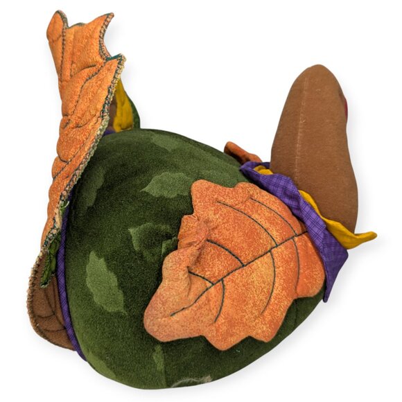 Hallmark Winslow Turkey Centerpiece Colorful Plush with Fabric Leaf Details - Picture 5 of 11
